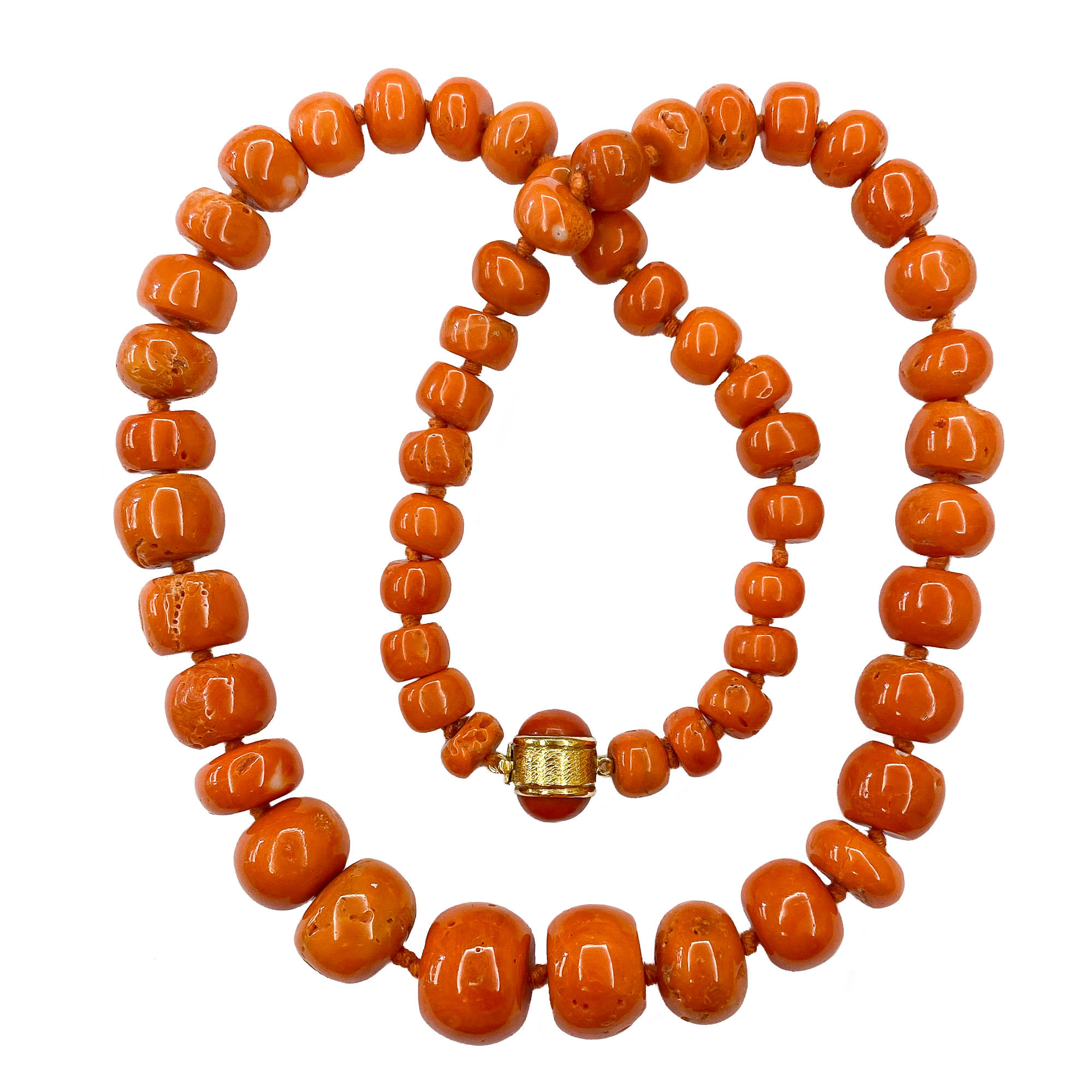 Orange coral necklace sales