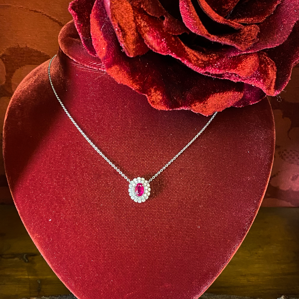 Collana in oro 18 karati con rubino e brillanti Italia 1950 Vendita Gioielli d epoca Passione Antiqua