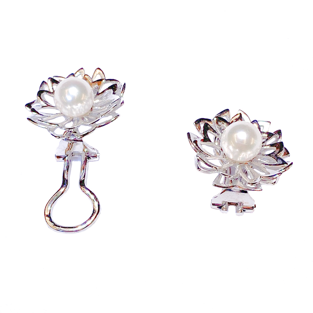 Orecchini Act Con Perla Giapponese Da 10mm, Argento Placcato Oro 925, Modello AB1187, In Astuccio Regalo