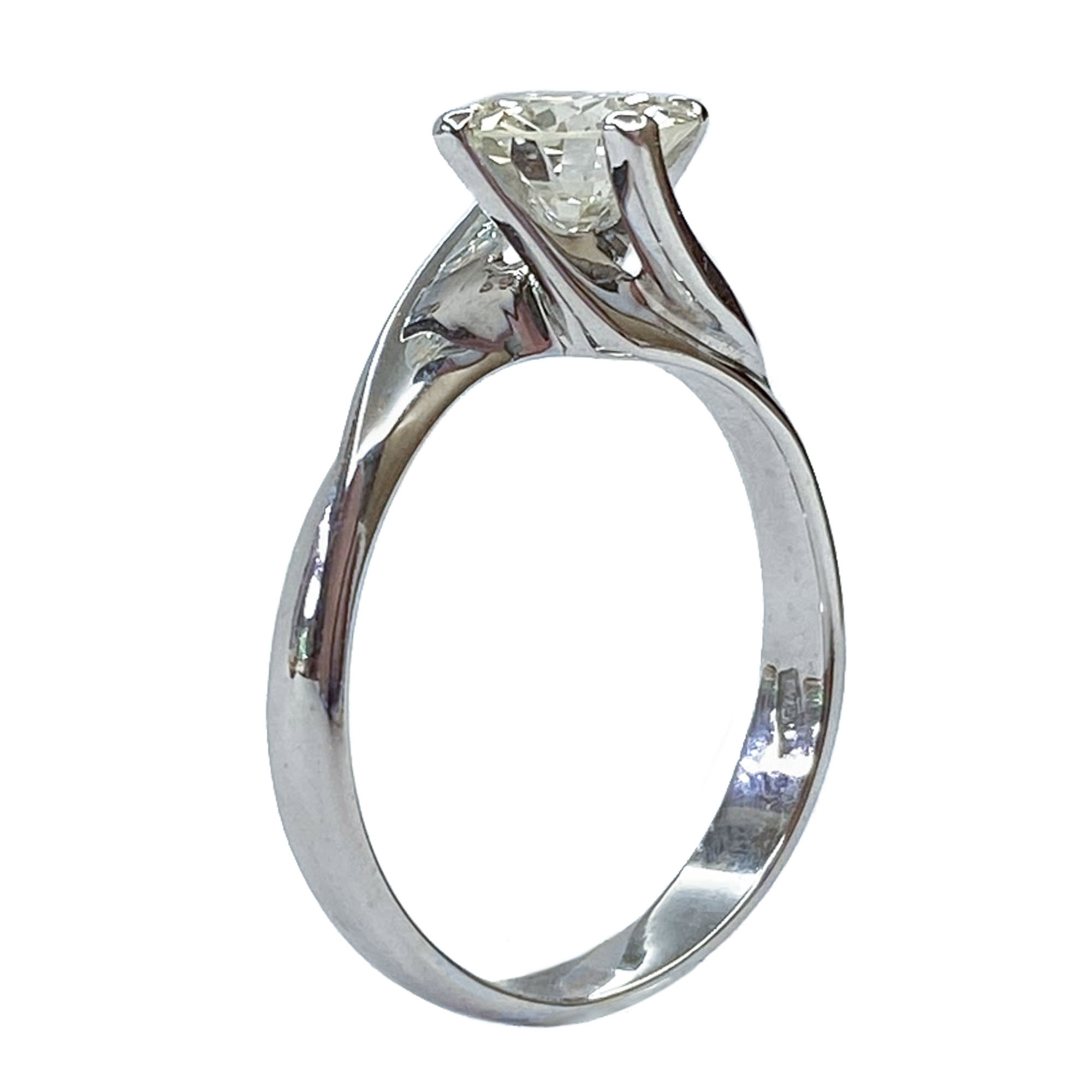 Anello solitario Valentino in oro bianco 18 karati Italia Vendita Gioielli d epoca Passione Antiqua
