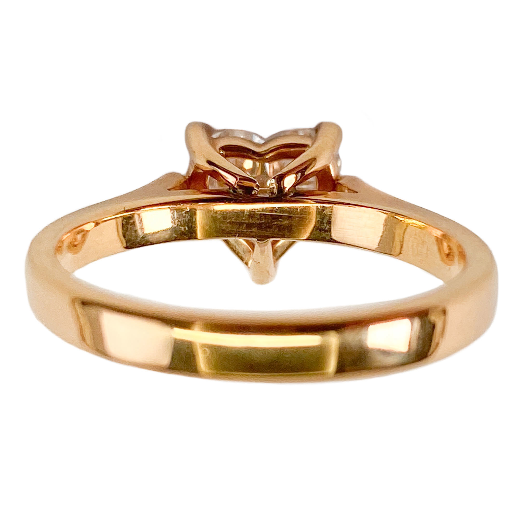 Anello solitario in oro rosa 18 karati con diamante a cuore Italia Vendita Gioielli d epoca Passione Antiqua