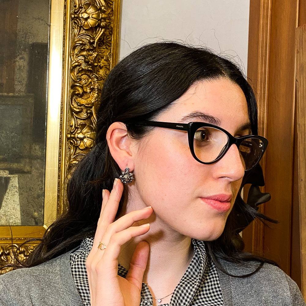 Gold glasses hotsell silver earrings