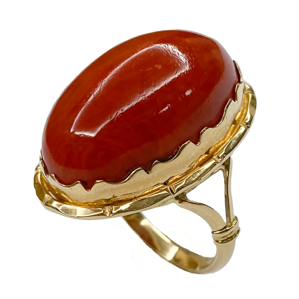 Anello corallo oro best sale giallo