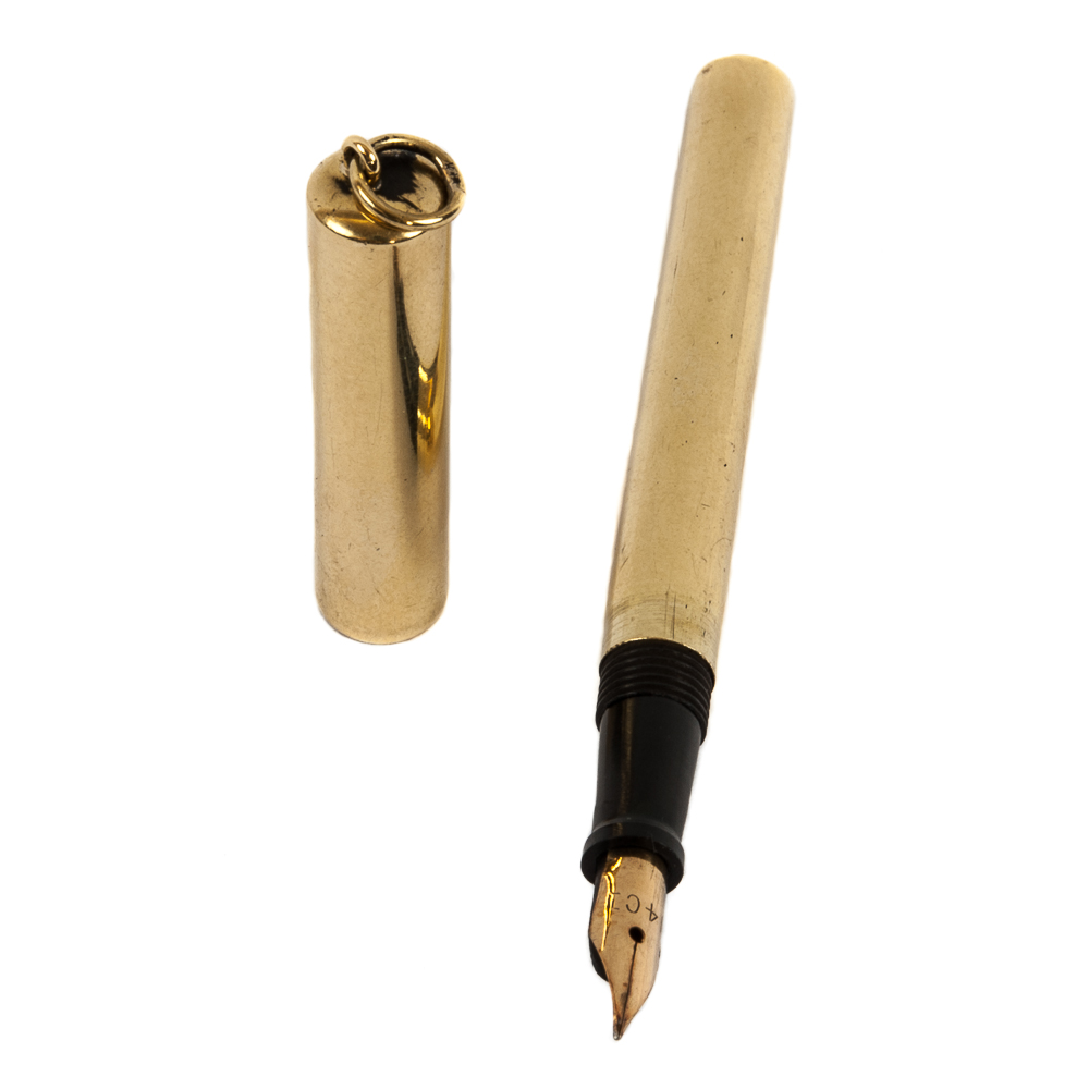Penna stilografica con lamina in oro - primo Novecento - Vendita
