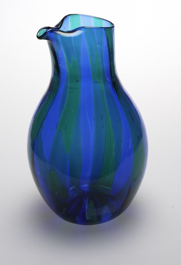 Brocca in vetro colorato di Murano Gio Ponti Venini 1950 Vendita