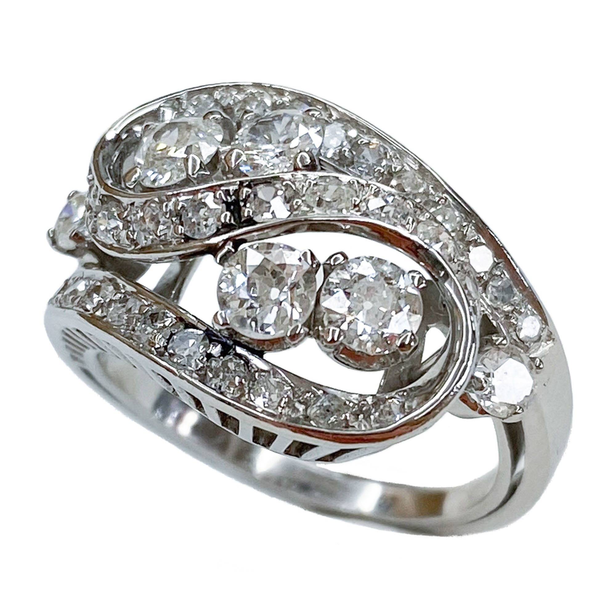 Anello a contrarie in platino con diamanti Italia anni 30 Vendita Gioielli d epoca Passione Antiqua