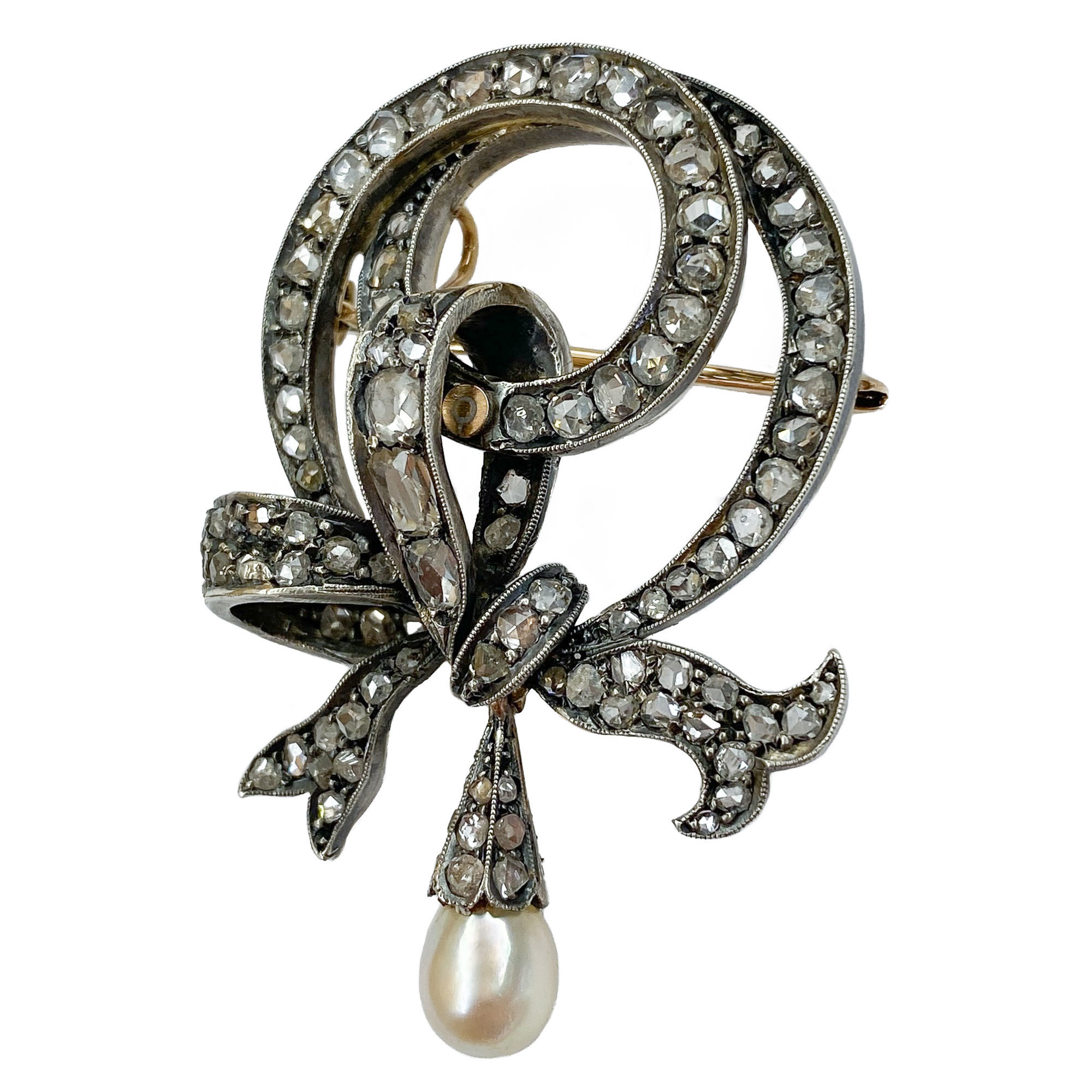 Avalaya Spilla Vintage A Fiocco Con Perle Finte – Metallocolore Fucile, 6x3 Cm – Per Risvolto, Cappello, Abito - 5