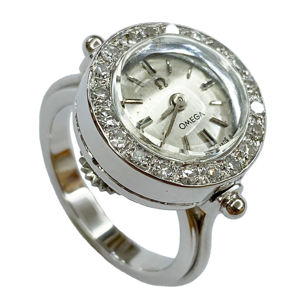 Orologio omega oro bianco e brillanti anni 60 on sale
