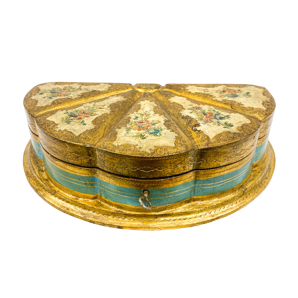 BORDSTRACT Scatola Portagioie In Legno Con Serratura E Chiave - Cofanetto Vintage Intagliato, 23x16x7,5 Cm, Per Gioielli E Ricordi