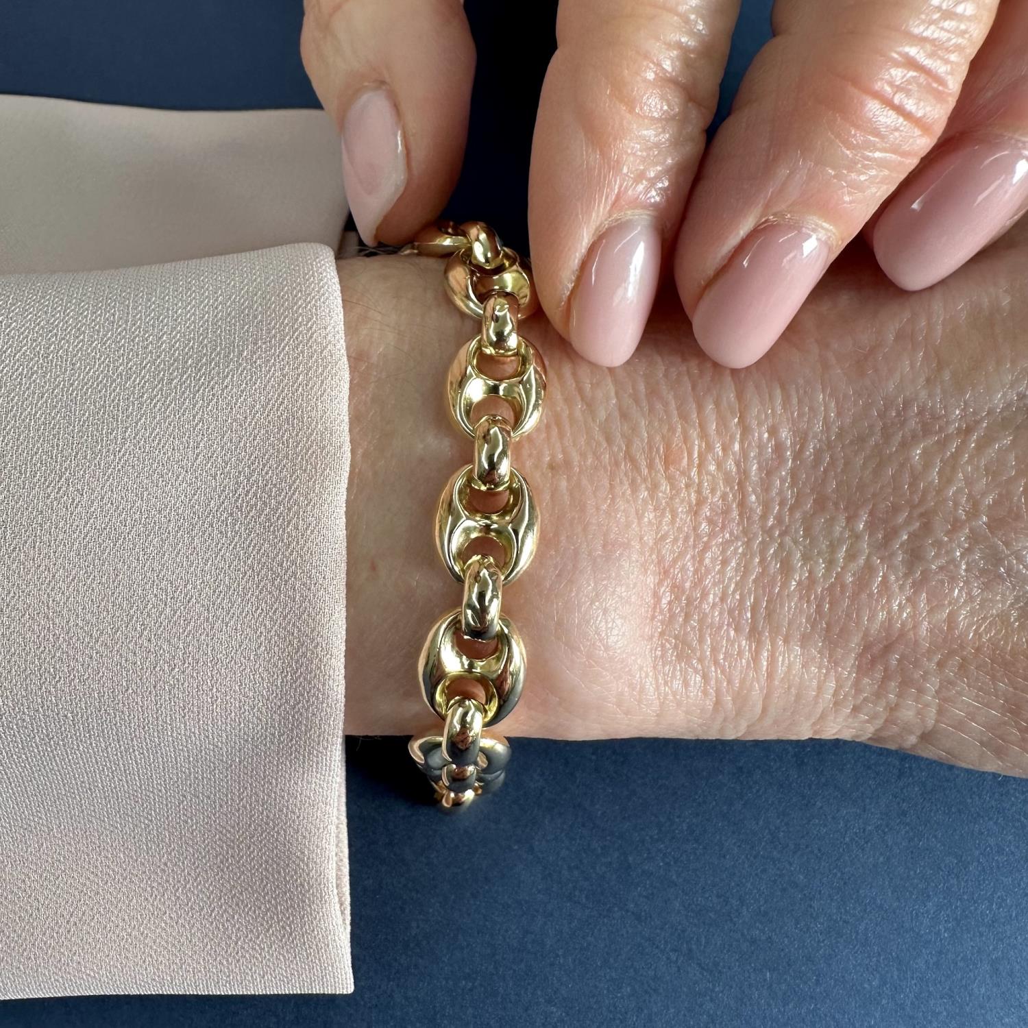 18-karat yellow gold bracelet - Italy 1980s - Jewels antique on