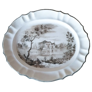 Porcelain plate with Palladian villa - Tosin La Freccia - Italy 1940s