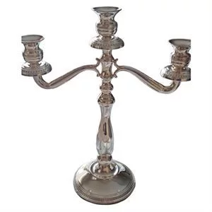 Three-flame candelabra in silver 800 - Italy 1930s