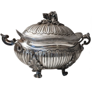 Sterling silver tureen - Italy 1950s