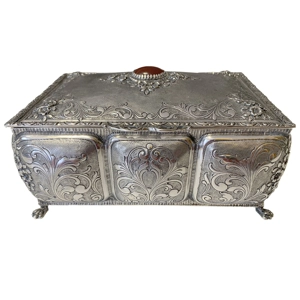 800 silver jewelry box - Italy 1960s