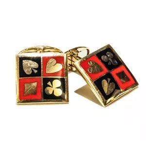 Gold cufflinks - card suits - Italy 1970s