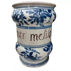 Vaso da farmacia in ceramica decorata - Italia XIX Sec.