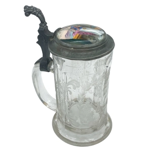 Beer stein in Bohemian crystal - Czech Republic 19th century