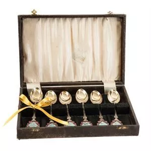 Set of silver teaspoons - Lodge of Hospitality - England 1930s