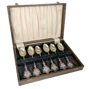 Set of silver teaspoons - Lodge of Hospitality - England 1930s