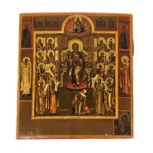 Russian icon - Glorification of Our Lady - Novgorod XVIII sec.