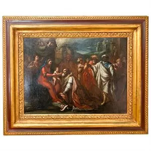 Olio su tela - Adorazione dei Magi - Italia XVII secolo