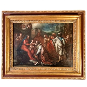 Oil on canvas - Adoration of the Magi - Italy 17th century