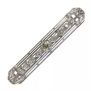 18k white gold brooch with diamonds - Italy 1920s