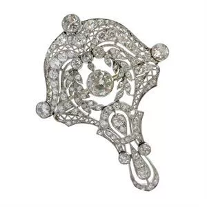 Spilla-pendente in platino con diamanti - Italia primo '900