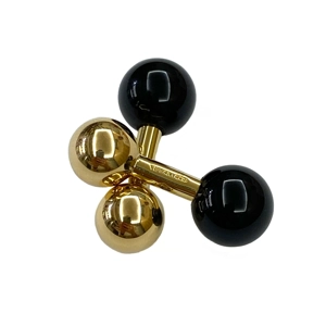 Cufflinks in yellow gold and onyx - Tiffany & Co. - United States 1960s