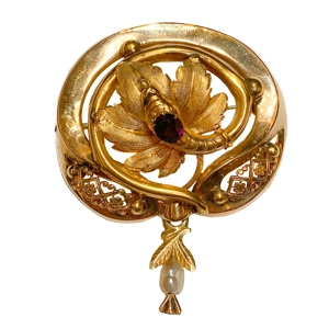 Bourbon snake brooch in yellow gold - Italy 19th century