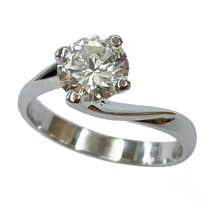 Anello solitario 'Valentino' in oro bianco 18 karati - Italia