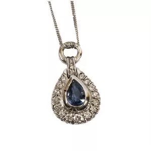 Necklace with sapphire and brilliants