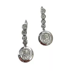 Liberty earrings in 18kt white gold and diamonds - Italy 1920s