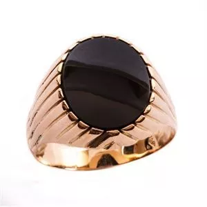 18k gold signet ring with onyx - 1970s