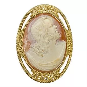 18 karat yellow gold brooch with cameo - Italy 1950s