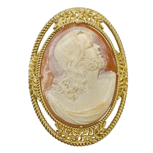 18 karat yellow gold brooch with cameo - Italy 1950s