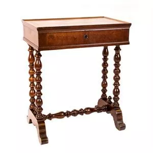 Tavolo da cucito d'epoca in legno di noce - Veneto 1880