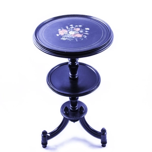 French style tea table in ebonized wood - 19th century