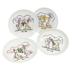 Porcelain plates - Le quattro stagioni - Gio Ponti for Richard Ginori - 1970s