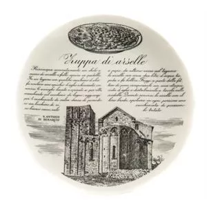 Porcelain plate decorated - Piero Fornasetti 1970s