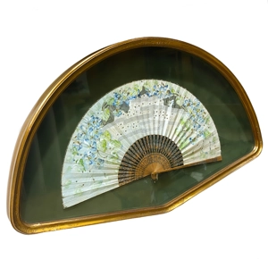 Hand-painted parchment paper fan - France early 1900s