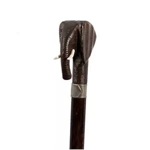 Walking stick in dark wood and ivory - Italy 1930s