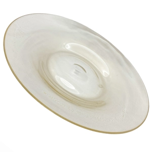 Piatto in vetro di Murano con foglia oro - Seguso - Italia anni '60