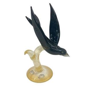 Murano glass sculpture - swallow - A.Ve.M. 1950s