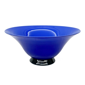 Blue Murano glass centerpiece - Venini - Italy 2000