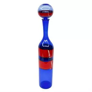 Bottiglia in vetro di Murano - Fasce orizzontali - Fulvio Bianconi per Venini - anni '50