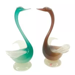 Pair of Murano glass swans - Archimede Seguso - 1950s