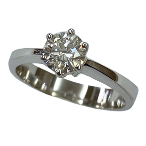 18 karat white gold solitaire ring - Italy