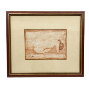 Sanguine drawing on paper - Imerio Venturini - Italy 1972