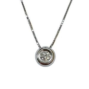 18 karat white gold necklace with a diamond - Italy